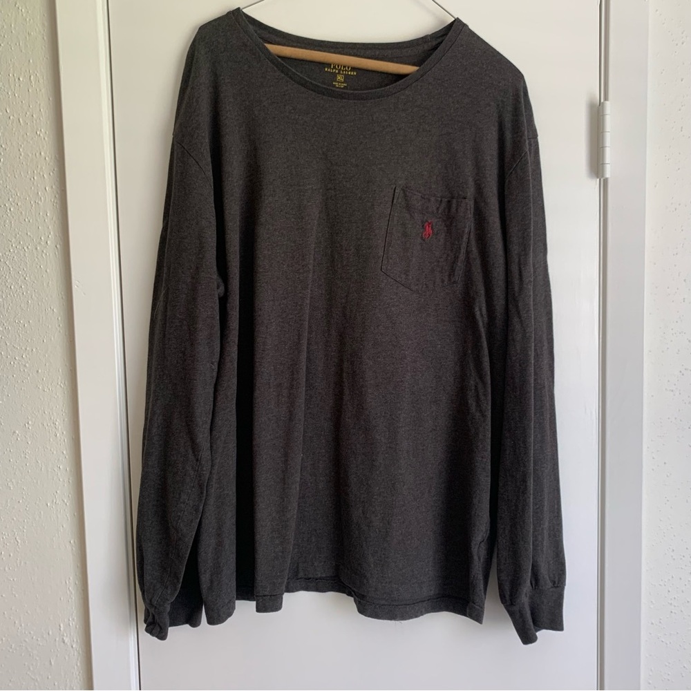 Polo by Ralph Lauren Men's Charcoal Long Sleeve Tee